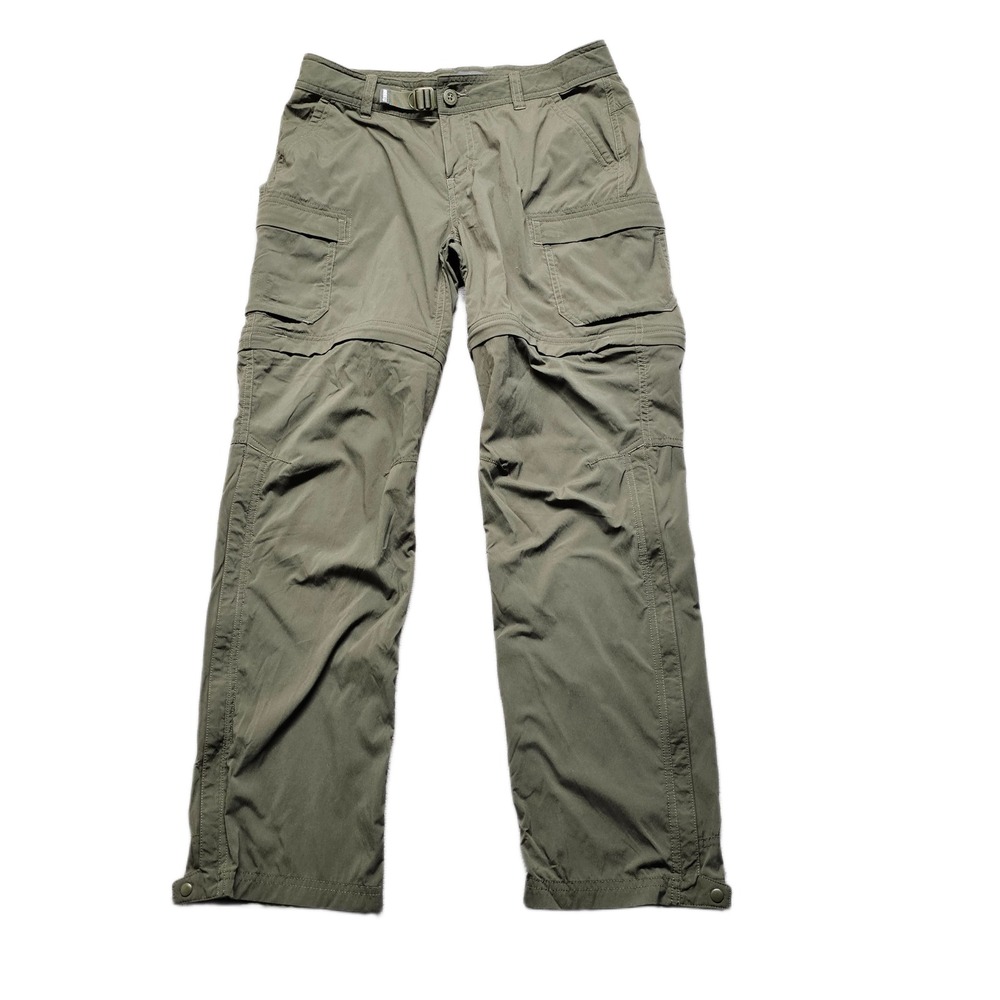 REI Co-op Convertible Cargo Pants Women 8P Green Relaxed Fit Hiking Zip-Off Legs